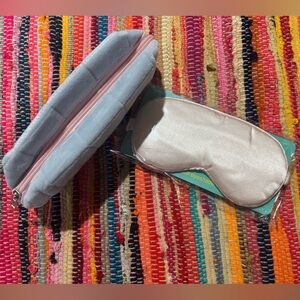 Pink and Gray Sleep Mask with Pouch